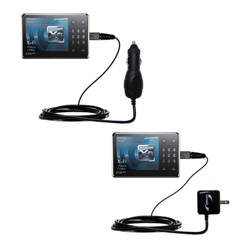 Car & Home Charger Kit compatible with the Creative Zen X-Fi with Wireless LAN