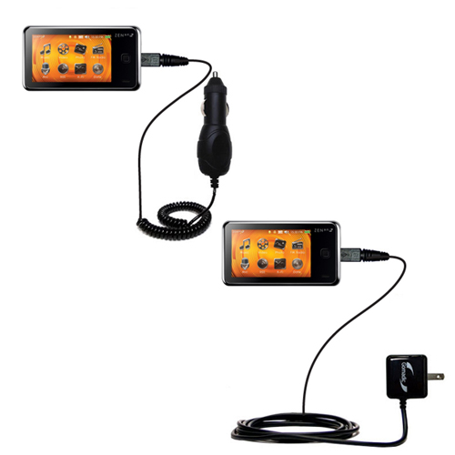 Car & Home Charger Kit compatible with the Creative Zen X-Fi2 Deluxe