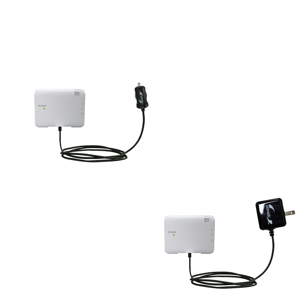 Car & Home Charger Kit compatible with the D-Link DIR-506L Shareport