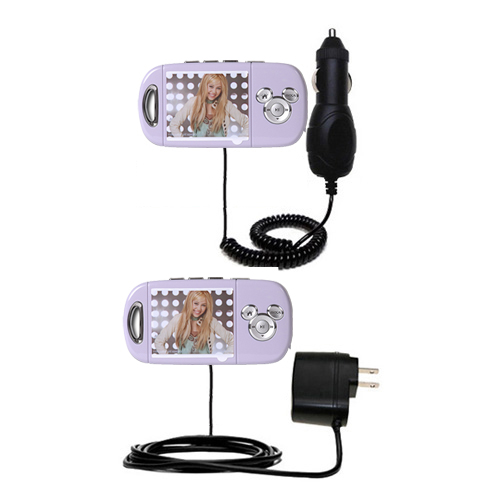 Car & Home Charger Kit compatible with the Disney Hannah Montana Mix Stick MP3 Player DS17032