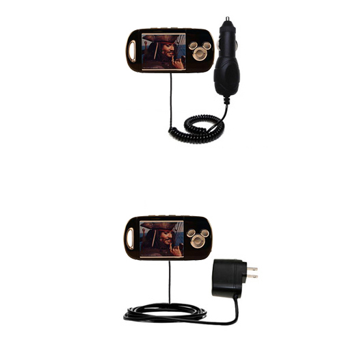 Car & Home Charger Kit compatible with the Disney Pirates of the Caribbean Mix Stick MP3 Player DS17033