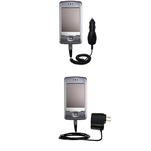 Gomadic Car and Wall Charger Essential Kit suitable for the Dopod 838 - Includes both AC Wall and DC Car Charging Options with TipExchange
