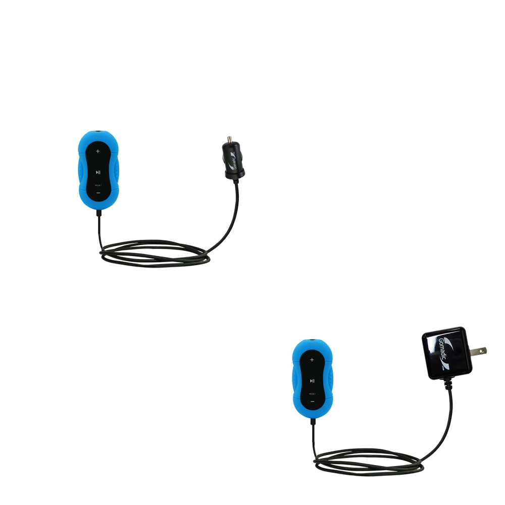 Car & Home Charger Kit compatible with the EGOMAN Waterproof MP3 Player