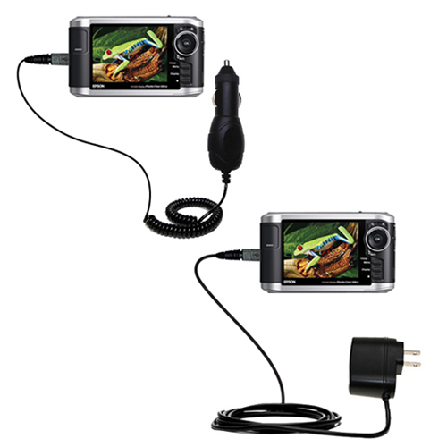 Car & Home Charger Kit compatible with the Epson P-3000 Multimedia Photo Viewer