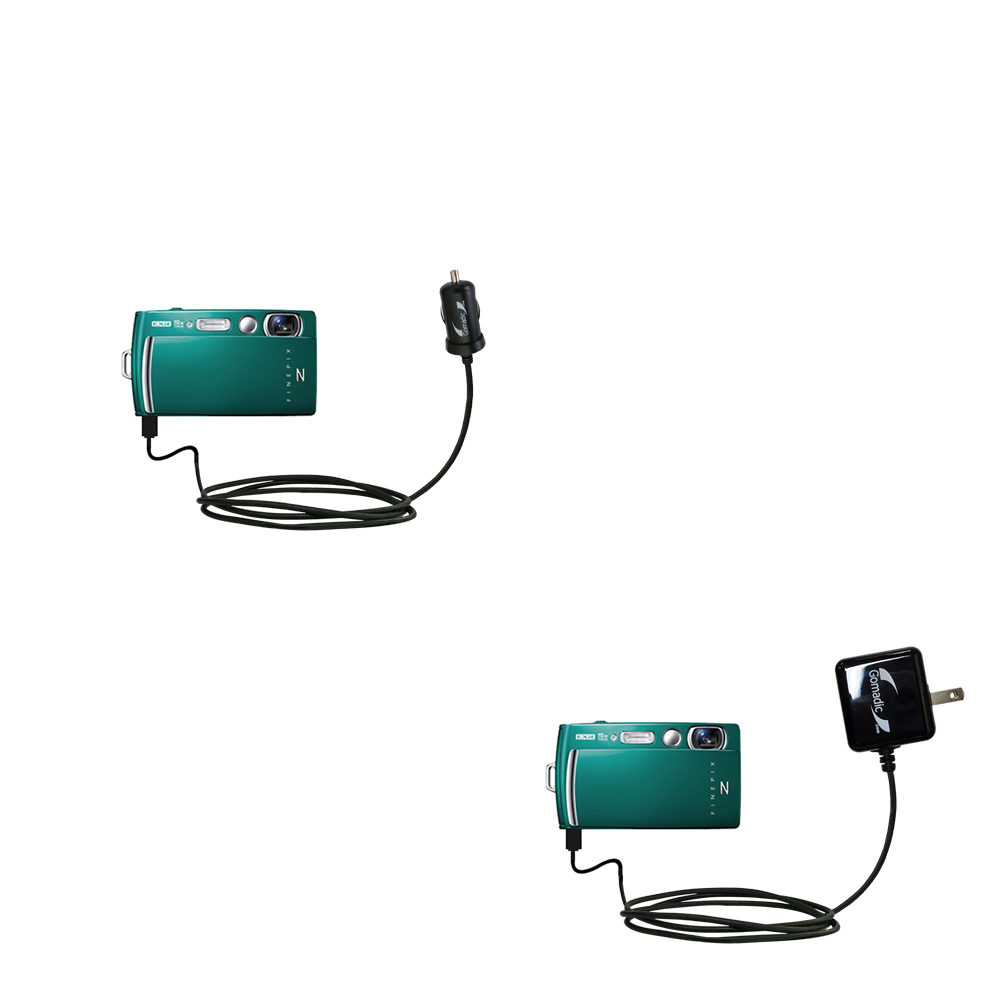 Car & Home Charger Kit compatible with the Fujifilm Finepix Z1000EXR 1010 900 909 800 808 700 707