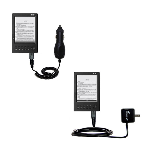 Car & Home Charger Kit compatible with the HanLin eBook V3