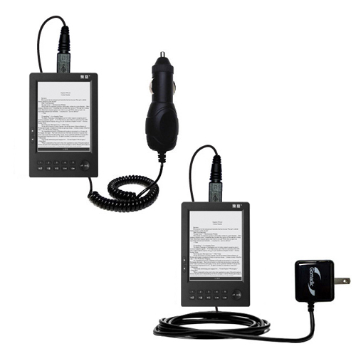 Car & Home Charger Kit compatible with the HanLin eBook V5