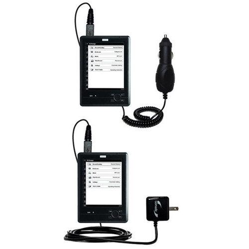 Car & Home Charger Kit compatible with the Hanvon WISEreader 516