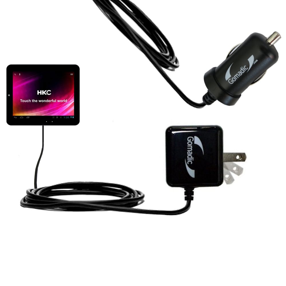 Car & Home Charger Kit compatible with the HKC P886A BK BBL APK Tablet