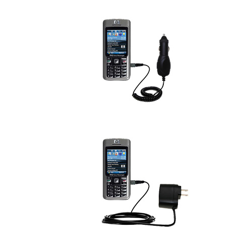 Car & Home Charger Kit compatible with the HP iPAQ 500 Voice Messanger