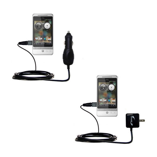 Gomadic Car and Wall Charger Essential Kit suitable for the HTC 7 Pro - Includes both AC Wall and DC Car Charging Options with TipExchange