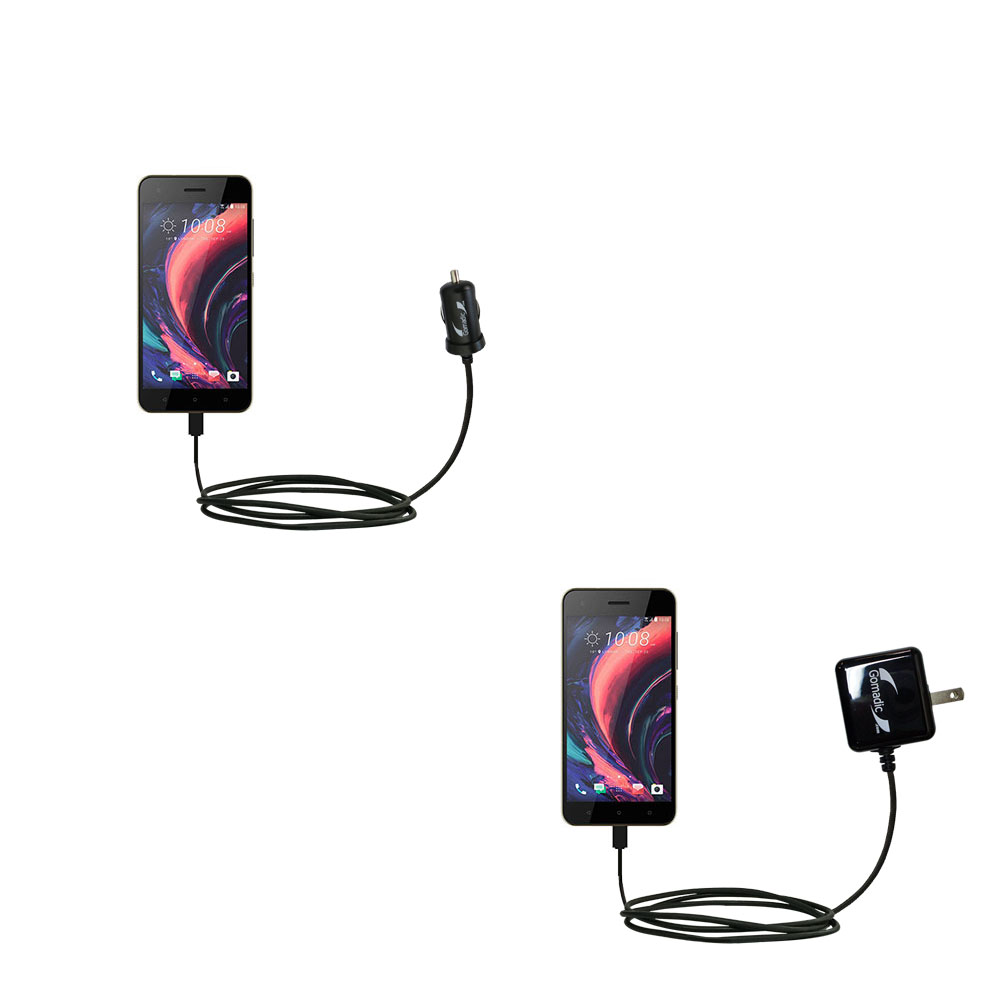 Car & Home Charger Kit compatible with the HTC Desire 10 Pro / Lifestyle