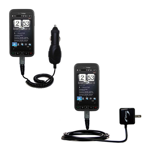 Gomadic Car and Wall Charger Essential Kit suitable for the HTC Imagio - Includes both AC Wall and DC Car Charging Options with TipExchange