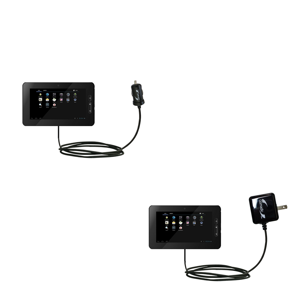 Car & Home Charger Kit compatible with the Idolian IdolPAD Plus / TurnoTab 8