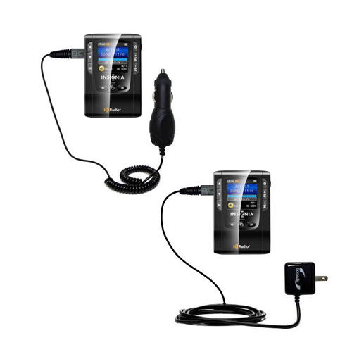Car & Home Charger Kit compatible with the Insignia NS-HD01 Portable HD Radio Player