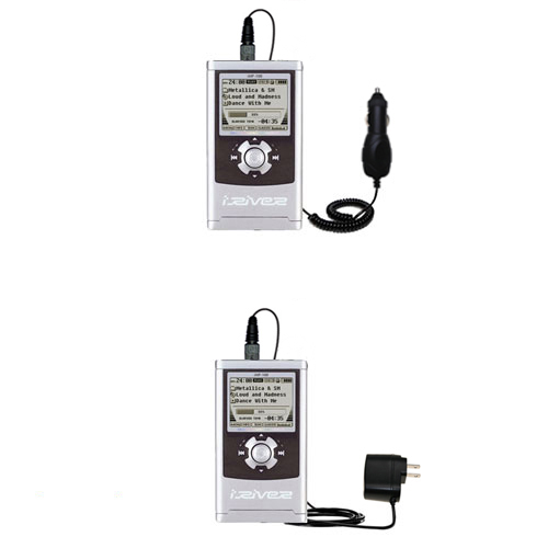 Car & Home Charger Kit compatible with the iRiver H110 H120 H140