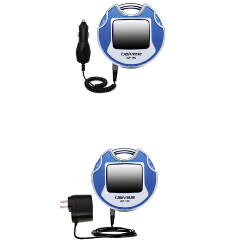 Car & Home Charger Kit compatible with the iRiver iGP-100