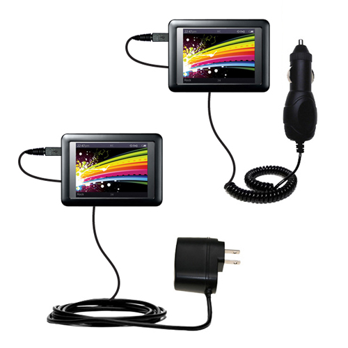 Car & Home Charger Kit compatible with the iRiver LPlayer 4GB 8GB