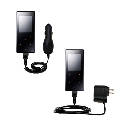 Car & Home Charger Kit compatible with the iRiver T5 4GB