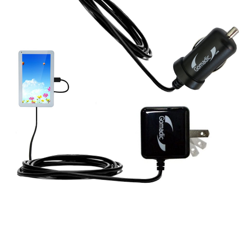 Car & Home Charger Kit compatible with the iRulu AX101 AX123 AX124 Tablet