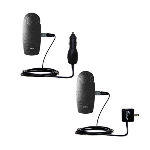 Gomadic Car and Wall Charger Essential Kit suitable for the Jabra SP200 - Includes both AC Wall and DC Car Charging Options with TipExchange
