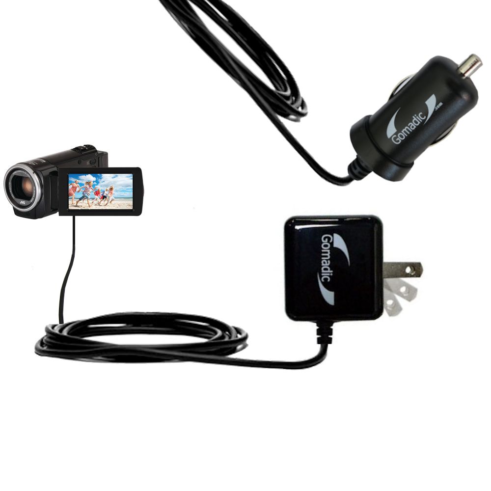 Car & Home Charger Kit compatible with the JVC Everio GZ-E100