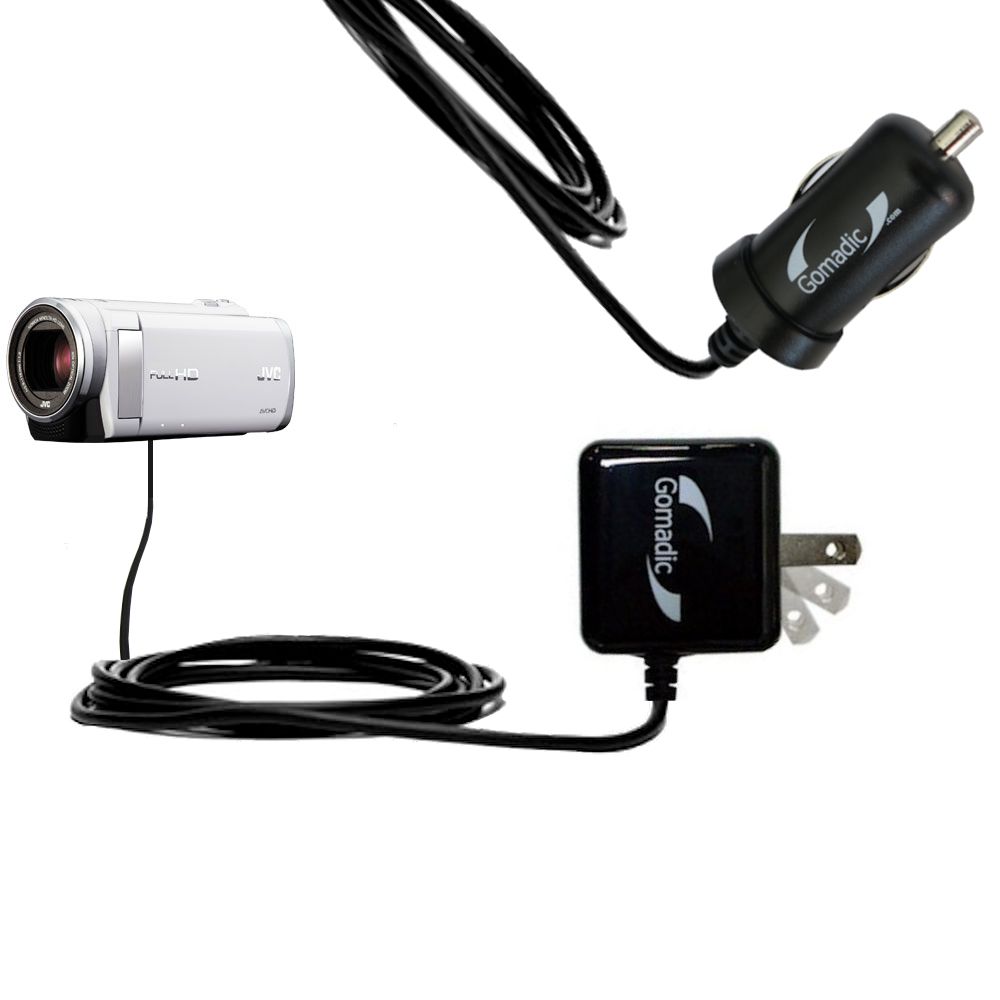 Car & Home Charger Kit compatible with the JVC Everio GZ-E205 / E220 / E300