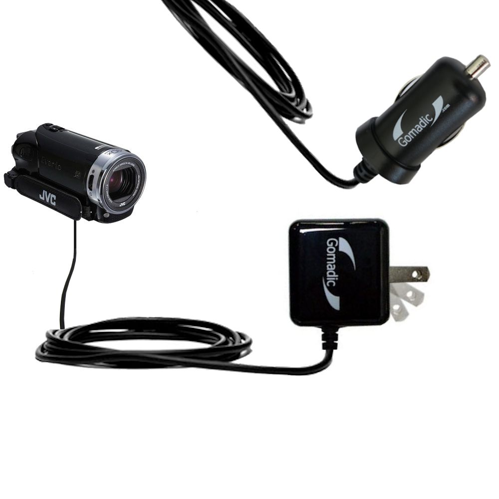 Car & Home Charger Kit compatible with the JVC Everio GZ-EX215 / GZ-EX250BUS