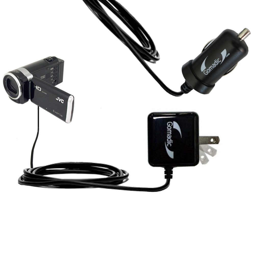 Car & Home Charger Kit compatible with the JVC Everio GZ-HM650 / HM655