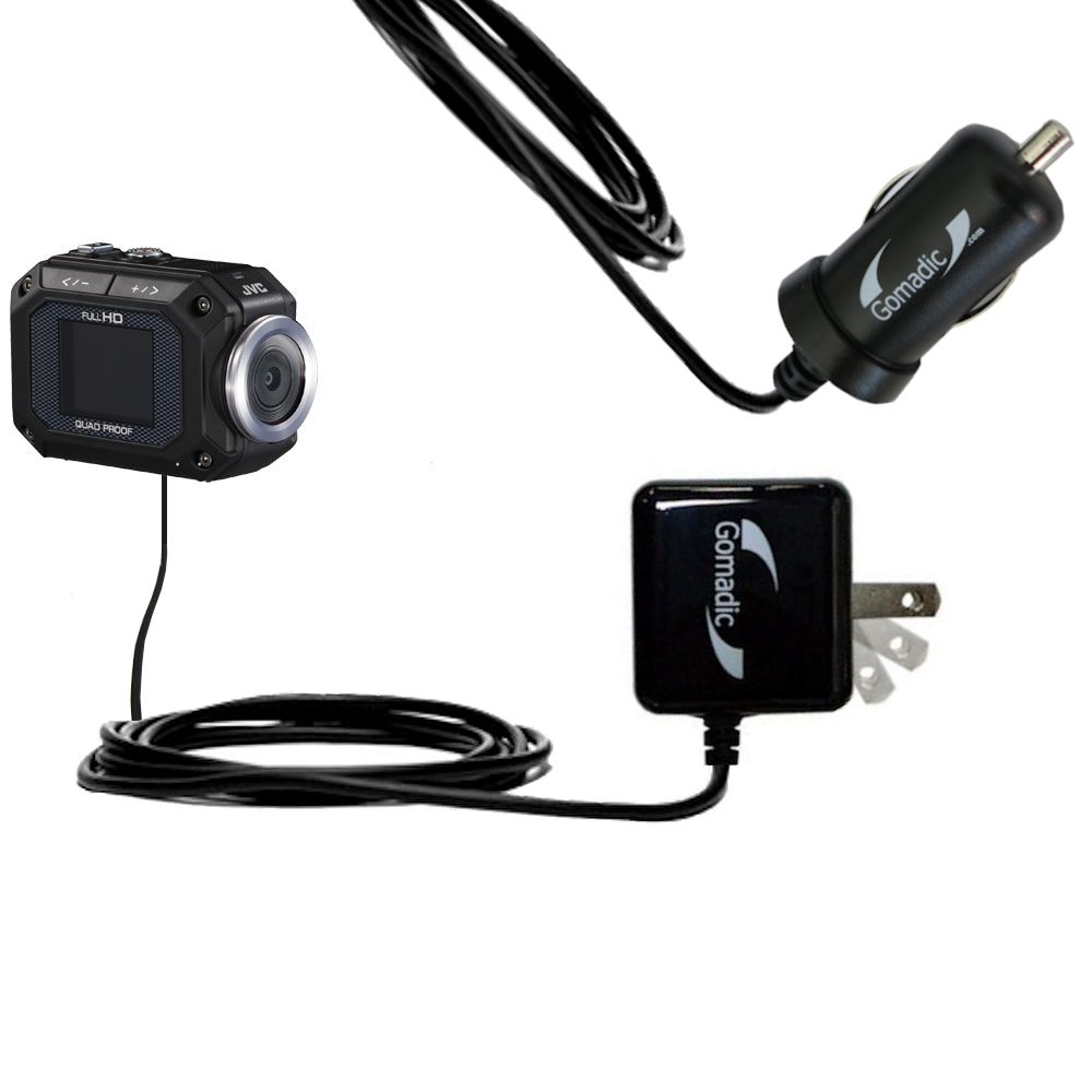 Car & Home Charger Kit compatible with the JVC GC-XA1 ADIXXION