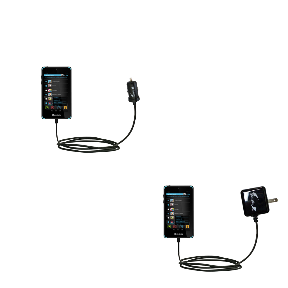 Car & Home Charger Kit compatible with the KD Interactive Kurio Touch 4S