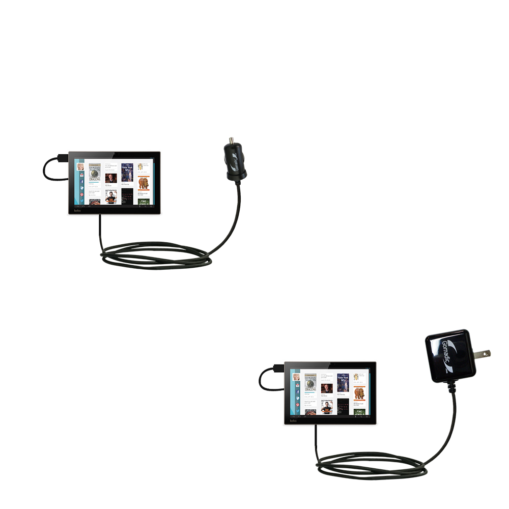 Car & Home Charger Kit compatible with the Kobo Arc 10 HD