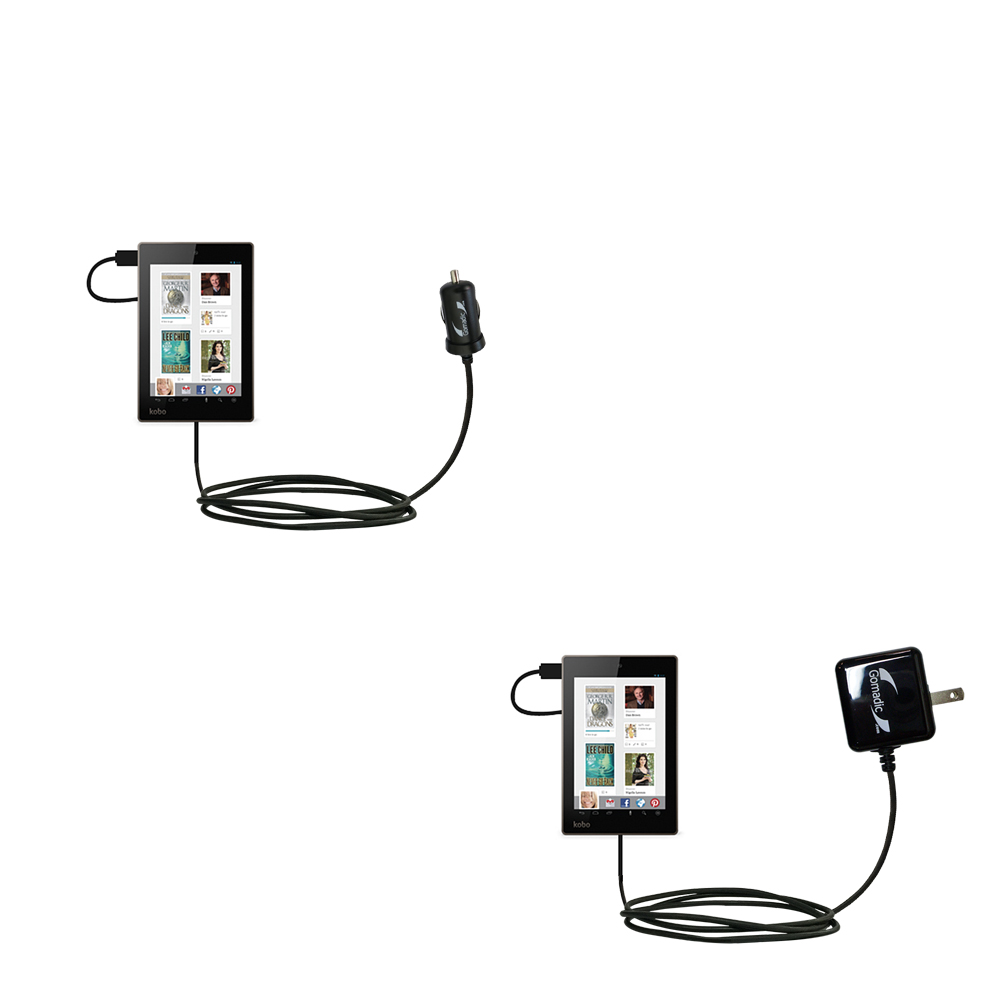 Car & Home Charger Kit compatible with the Kobo Arc 7 / Arc 7 HD