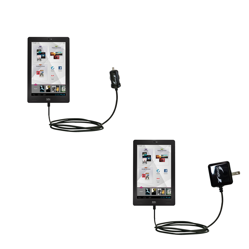 Car & Home Charger Kit compatible with the Kobo Arc