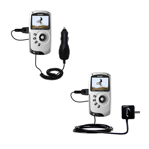 Car & Home Charger Kit compatible with the Kodak PlaySport Pocket Video Camera