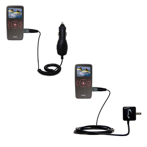 Car & Home Charger Kit compatible with the Kodak Zx1 Pocket Video Camera