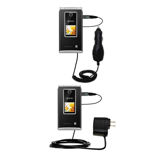 Car & Home Charger Kit compatible with the Kyocera S4000 Mako