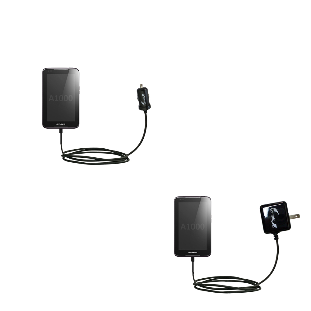 Car & Home Charger Kit compatible with the Lenovo A1000 / A3000