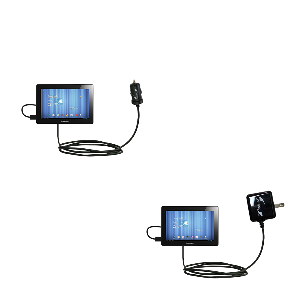 Car & Home Charger Kit compatible with the Lenovo IdeaTab S6000