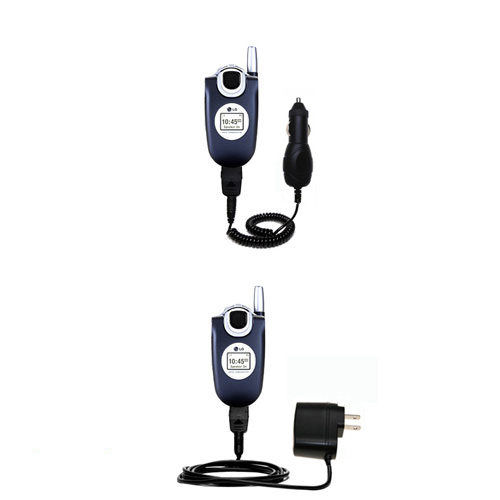 Gomadic Car and Wall Charger Essential Kit suitable for the LG AX4750 - Includes both AC Wall and DC Car Charging Options with TipExchange