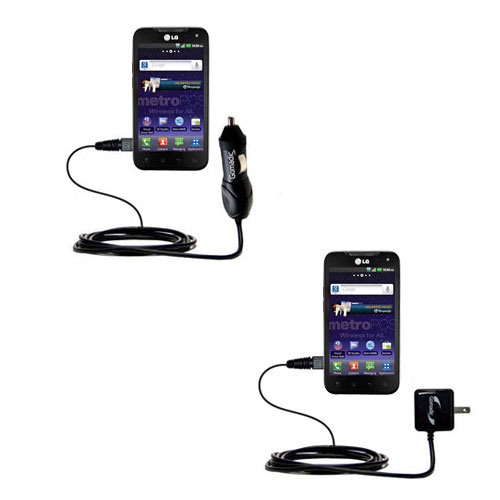 Car & Home Charger Kit compatible with the LG Connect 4G / MS840