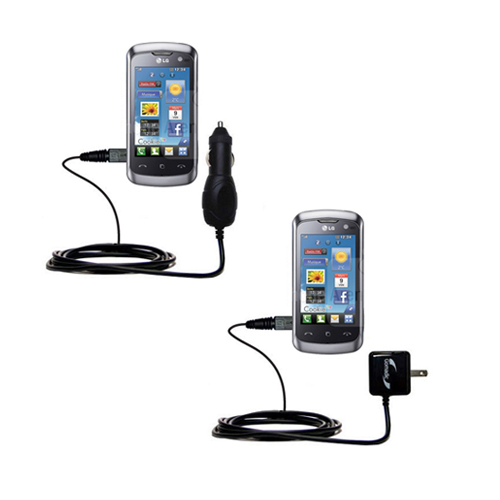 Gomadic Car and Wall Charger Essential Kit suitable for the LG Cookie Gig - Includes both AC Wall and DC Car Charging Options with TipExchange
