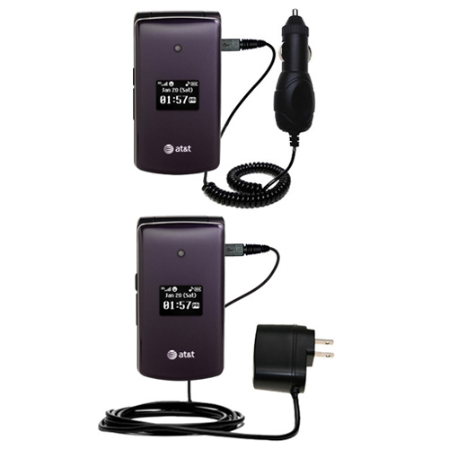 Gomadic Car and Wall Charger Essential Kit suitable for the LG CU515 - Includes both AC Wall and DC Car Charging Options with TipExchange