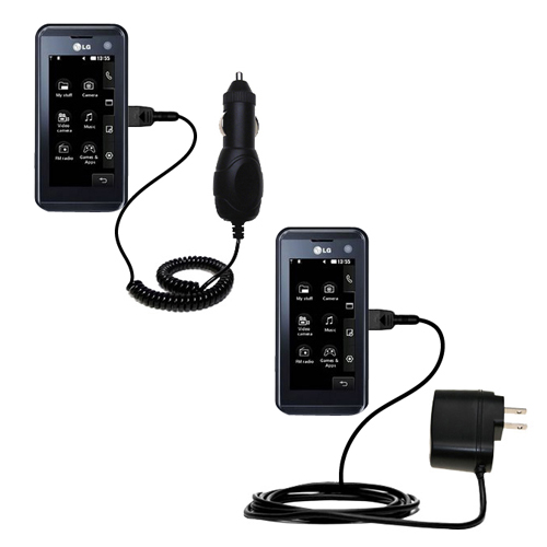 Car & Home Charger Kit compatible with the LG KF700 / FG-700