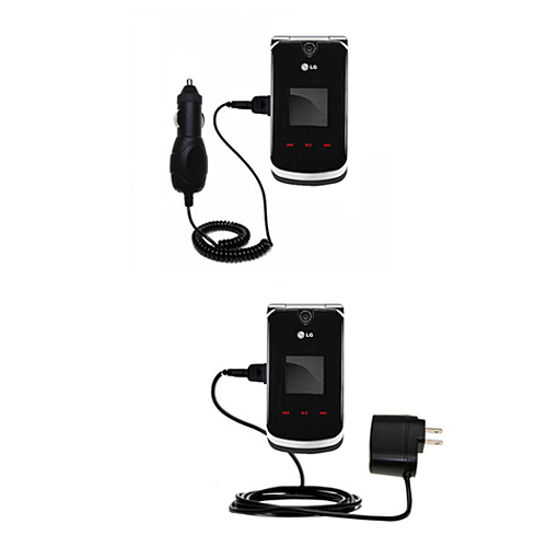 Gomadic Car and Wall Charger Essential Kit suitable for the LG KG810 - Includes both AC Wall and DC Car Charging Options with TipExchange