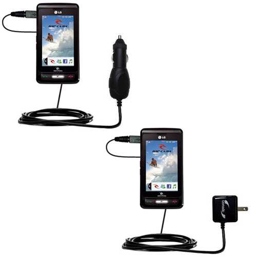 Car & Home Charger Kit compatible with the LG KP550 Rip Curl