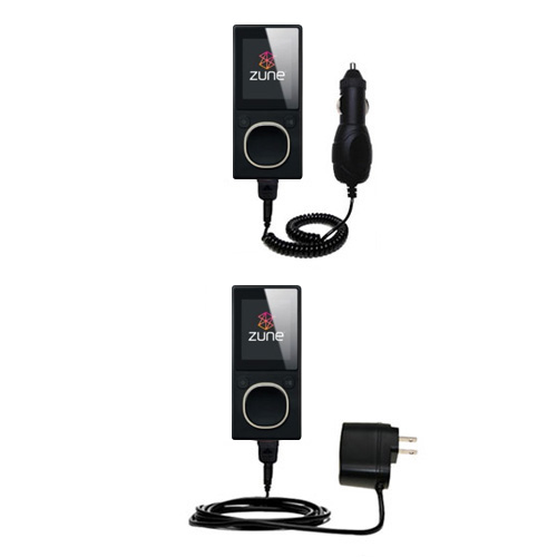 Gomadic Car and Wall Charger Essential Kit suitable for the Microsoft Zune 4GB / 8GB - Includes both AC Wall and DC Car Charging Options with TipExchange