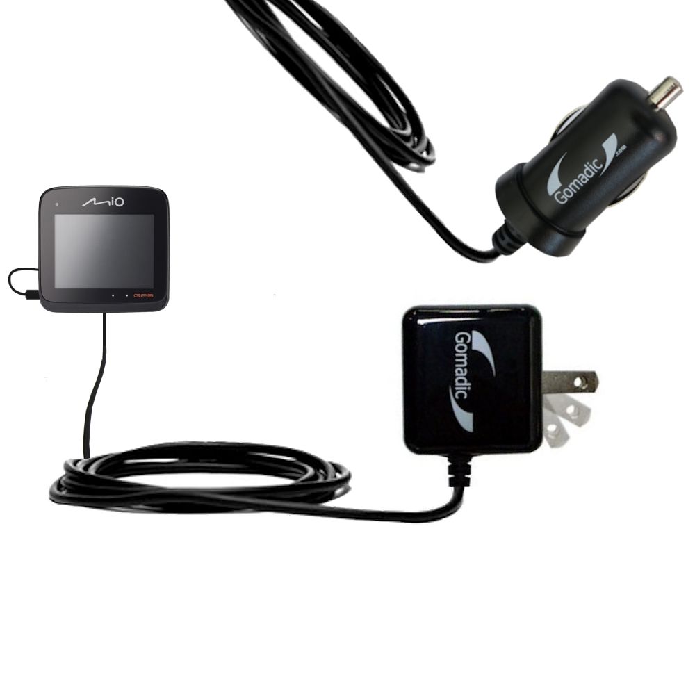 Car & Home Charger Kit compatible with the Mio MiVue 528 / 538 / 568 Touch