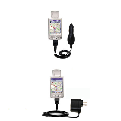 Gomadic Car and Wall Charger Essential Kit suitable for the Mio 168 - Includes both AC Wall and DC Car Charging Options with TipExchange