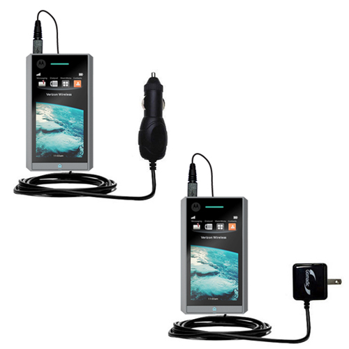 Gomadic Car and Wall Charger Essential Kit suitable for the Motorola  Calgary - Includes both AC Wall and DC Car Charging Options with TipExchange